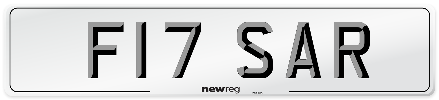 F17 SAR Number Plate from New Reg